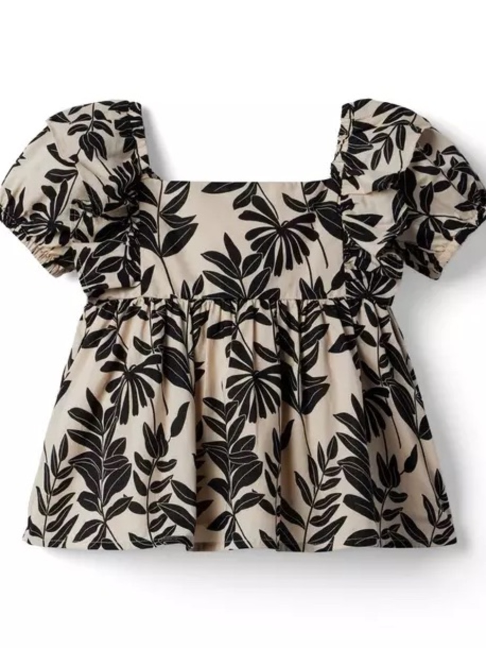 NWOT Janie and Jack Palm Floral Puff Sleeve Top